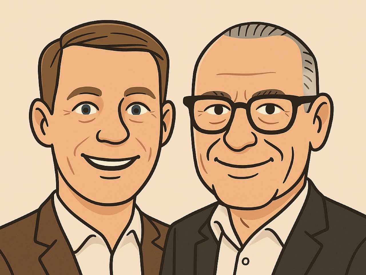 Porträtillustration von zwei Immobilienexperten des ISK-Teams - Über uns